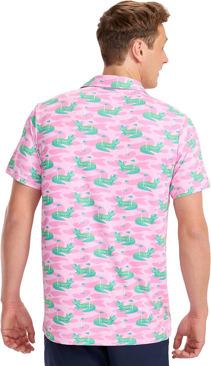 Tipsy Elves Men's Performance Golf Shirt - 4-Way Stretch, Quick Dry, Athletic Cut - Golf Polo
