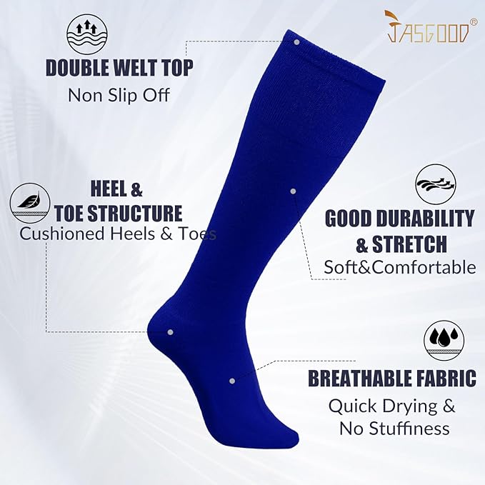 JASGOOD 2 Pack Baseball Socks and Belt Combo Set Softball Socks and Belts Elastic Waist Belt for Youth and Adult Boys