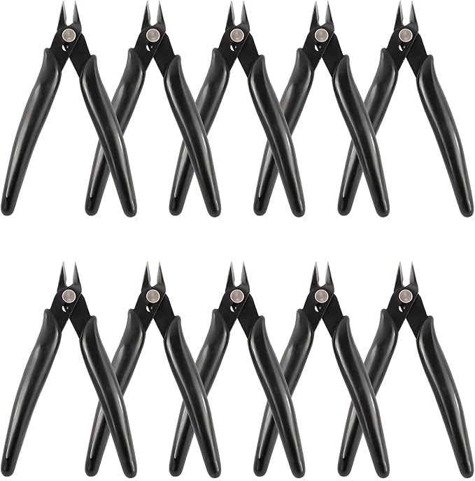 YaeCCC 10 Pack Wire Cutters Black Diagonal Cutting Pliers - Image 9