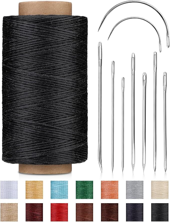 DIUDUS 218 Yards Waxed Thread, Leather Sewing Waxed Thread by Diudus