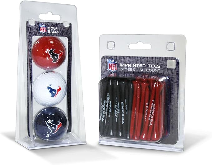 Team Golf NFL Kansas City Chiefs 3 Golf Balls and 50 Golf Tees Logo Imprinted Golf Balls (3 Count) & 2-3/4" Regulation Golf Tees (50 Count), Multi Colored