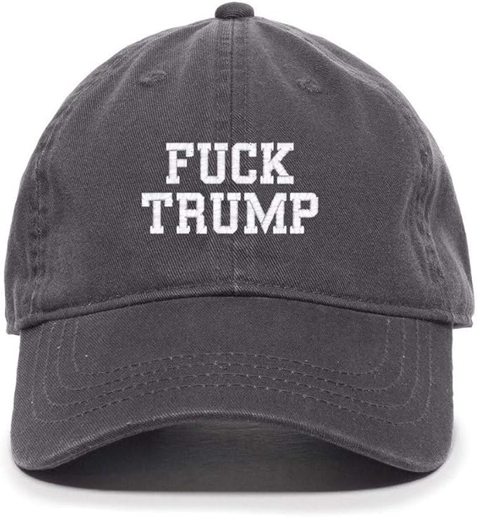 DSGN By DNA Fuck Trump Embroidered Baseball Cap Cotton Adjustable Dad Hat