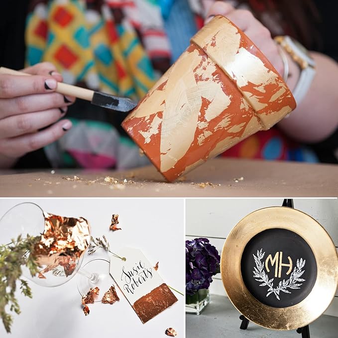 600Pcs KINNO Gold Leaf Sheets, Metal Leaf - Image 7