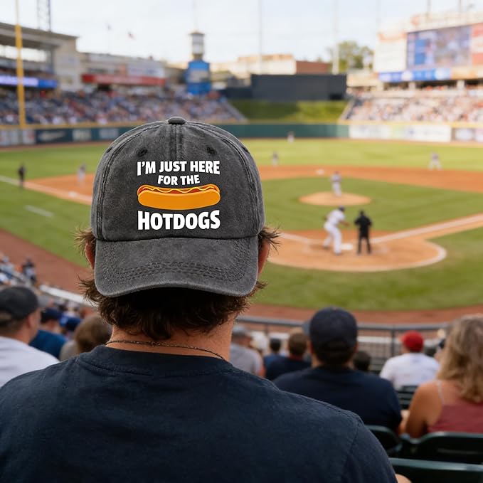 I'm JUST HERE for The Hotdogs Hats for Men Baseball Caps Trendy Washed Workout Hats Light Weight