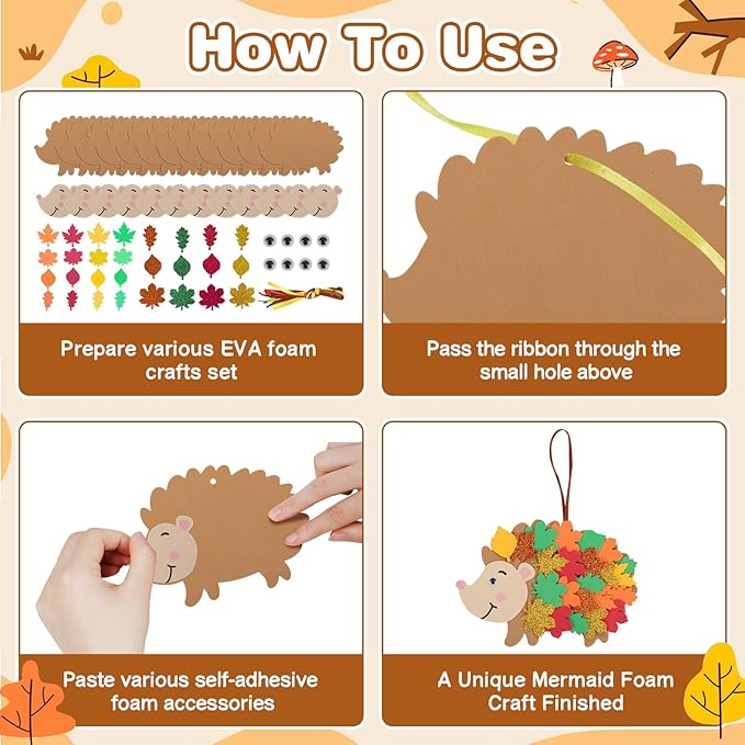 Fennoral 12 Pack Hedgehog Crafts - Image 3