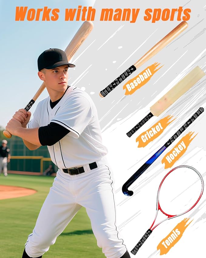 Piemow Baseball Bat Grip Tapes, Faith Cross Bat Grip Tape, 1.5mm Precut and Full Adhesive Baseball Wrist Tape, Scripture Designs Non-Slip Religious Baseball Grip Tapes for Sports
