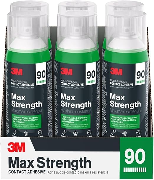 3M Max Strength 90 Contact Adhesive Spray, 12.6 oz – Low VOC Heavy Duty Glue - Image 2