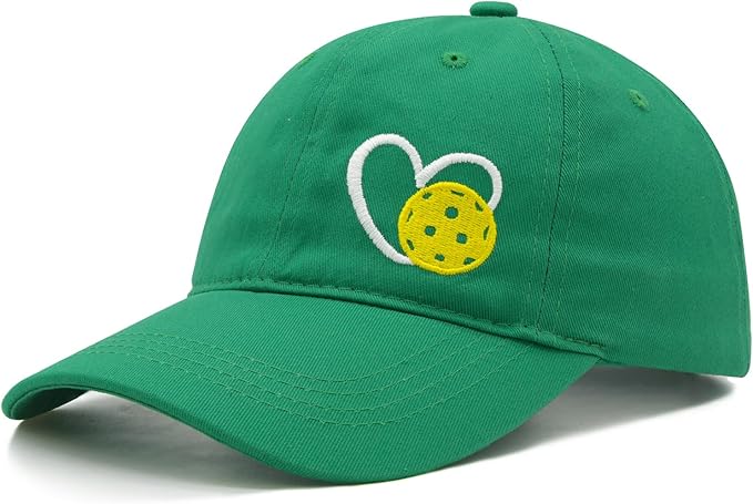 Pickleball Hat for Women Men, Adjustable Embroidered Heart Pickleball Baseball Cap