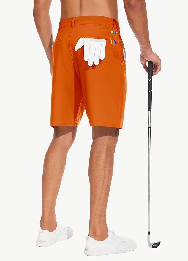 JWM Mens 7"/9" Stretch Golf Shorts - Lightweight Hybrid Casual Dress Work Flat Front Shorts with 5 Pockets Quick Dry UPF50