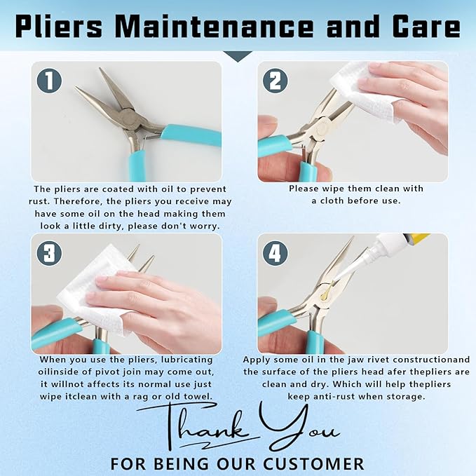 5 Pcs Jewelry Making Pliers Tools, Includes Needle, Bent & Zipper Pliers - Image 4