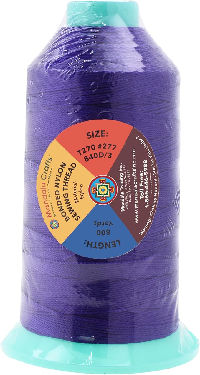 Mandala Crafts Bonded Nylon Thread Violet Heavy Duty Sewing Threads - Image 3