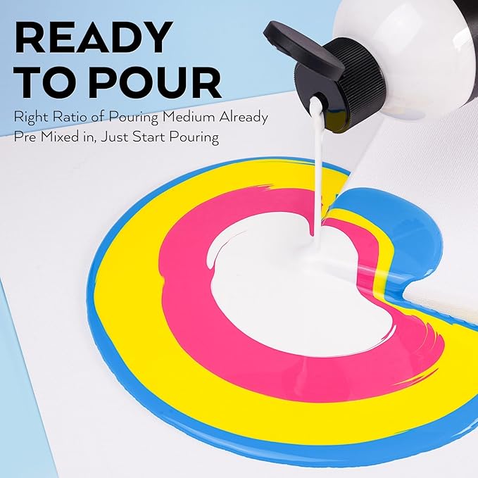 Nicpro 24 Colors 8.45oz Acrylic Pour Paint Supplies Kit, Large Volume Premixed - Image 2