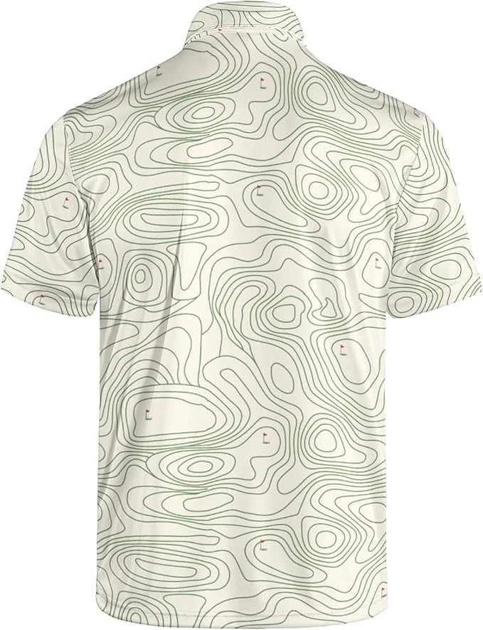 Golf Polo Shirts for Men Funny Print Short Sleeve Golf Shirts Performance Golf Polos