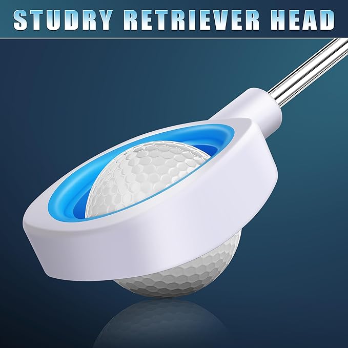CHAMPKEY Pressure Golf Ball Retriever Performance Version - Thicken Stainless Steel Shaft with Rubber Grip Golf Retriever - Available in 9Ft / 12Ft / 14.5Ft / 16.3Ft