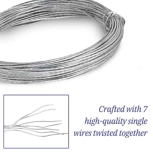 32.8 Feet/10m Stainless Steel Picture Hanging Wire, Heavy Duty Metal Wire - Image 3