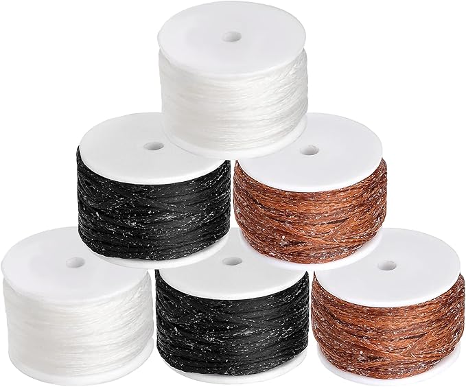 6 Pack Waxed Thread Leather Sewing Awl Replacement Spools, Repair Stitch Thread by yizzvb