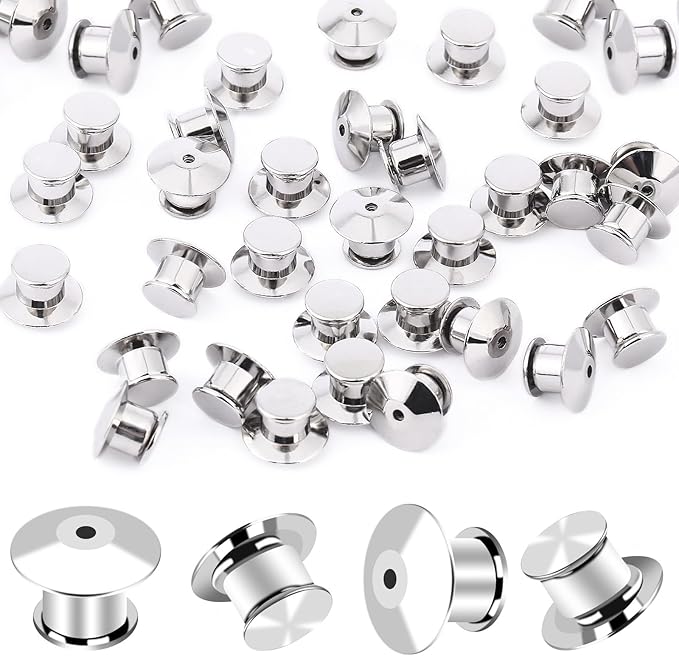 DECYOOL 100PCS Metal Locking Pin Backs, Pin Keepers Clasp Pin Backs Locking by DECYOOL