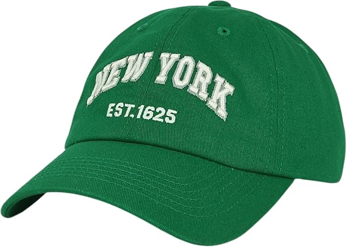 Elidan NY Dad Hat New York EST.1625 Cotton Cap, Adjust Buckle Strap, Unstructured Low-Profile NY Baseball Cap for Men & Women