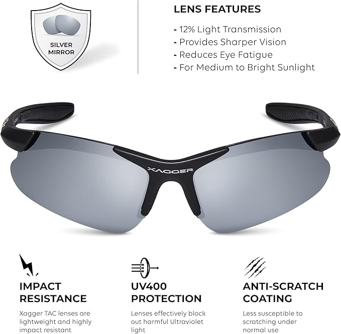 Xagger Kids Youth Polarized Sports Sunglasses for Boys Girls Baseball Softball Glasses TR90 Frame