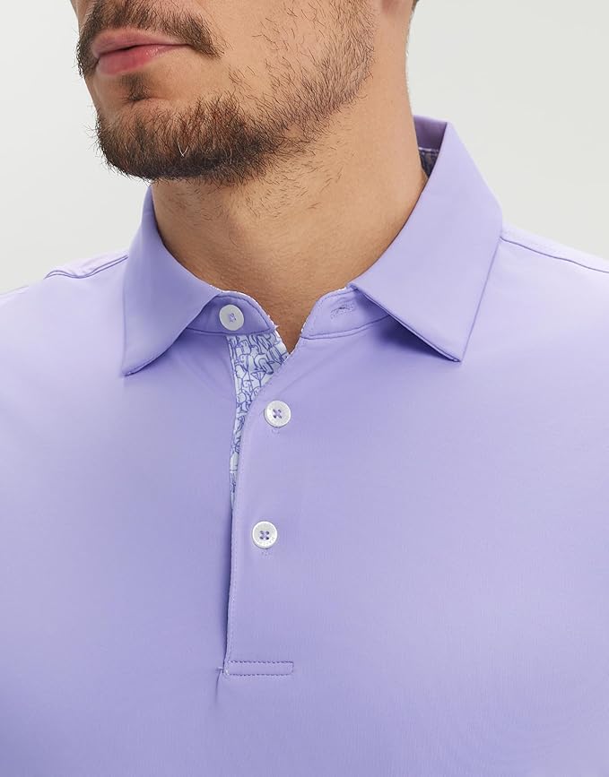 Mens Polo Shirts Short and Long Sleeve Casual Solid Stylish Dry Fit Performance Designed Collared Golf Polo Shirts for Men