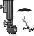Heavy-Duty Golf Push Cart Umbrella Holder Aluminum Base 180° Adjustable for Stroller Bike Wheelchair Bicycle Mobility Scooter Beach Chair Universal Windproof Umbrella Mount