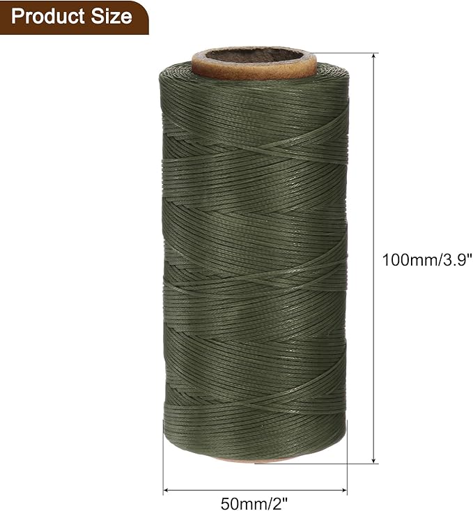 uxcell 150D 0.8mm Flat Waxed Thread 284 Yards Polyester Leather Sewing Waxed - Image 2