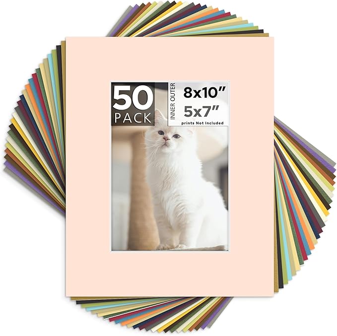 Mat Board Center, 8x10 for 5x7 Mixed Color Mats by MatBoardCenter