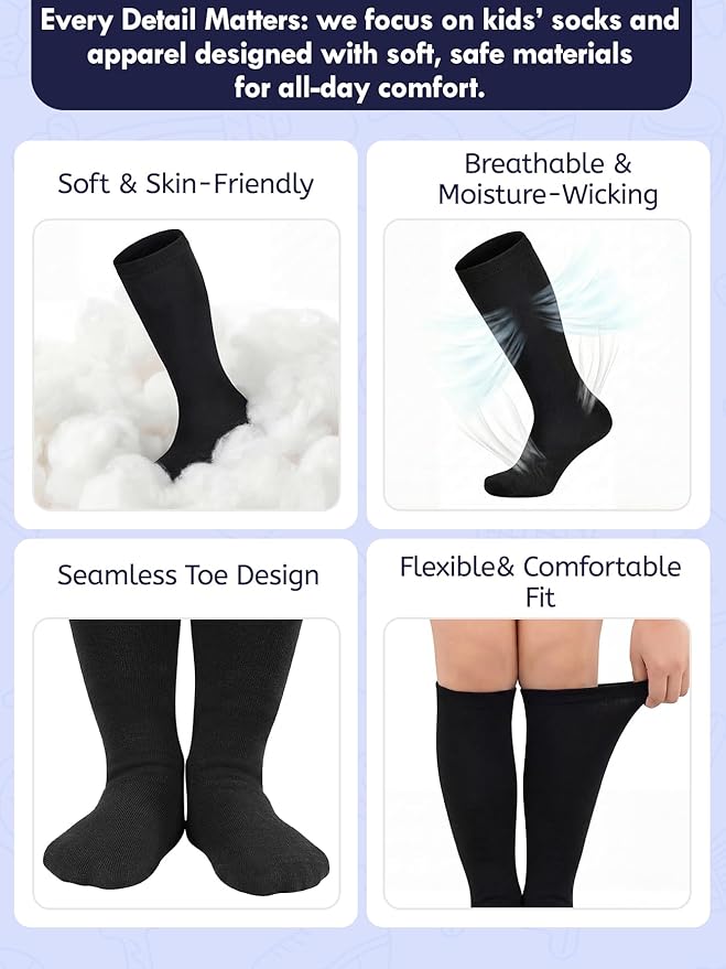 American Trends Kids Toddler Soccer Socks Youth Baseball Softball Football Socks Knee High Accessories for Girls