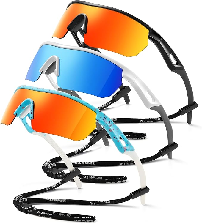 Kids Sunglasses Youth Baseball Sunglasses for Boys Girls 3-12 Polarized Softball Sports Goggles UV Protection
