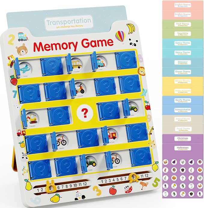 Matching Memory Game for Kids Ages 3 4 5 6 7 8 9, 8 Double-Sided Cards Board by GEMKARRY