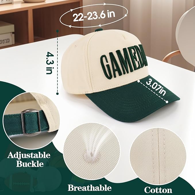 Game Day Hat for Women Men, World Cup Hat Football Softball Basketball Caps