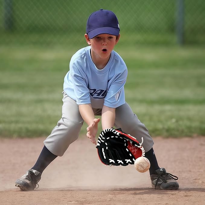 Baseball Glove + Ball Sets, Softball Glove, Baseball Mitt, 10.5''-12.5'' for Youth/Adult Training and Beginner Play, Synthetic Leather Softball Mitt