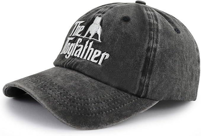 The Rodfather Pugfather Dogfather Grilfather Hats for Men, Adjustable Embroidered Dad Baseball Cap