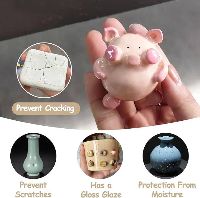 Air Dry Clay Glaze 100ml, Gloss Varnish - Image 3