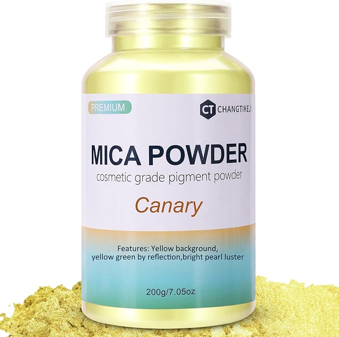 Mica Powder, 7.05OZ（200g）, Canary Mica Powder Pigment by CHANGTIKEJIWelcomeYouOrder