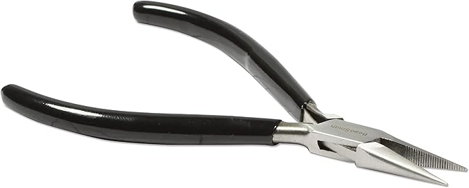 The Beadsmith Chain Nose Pliers – Serrated – Extra Fine Tips – 4.5 inches – PVC - Image 3