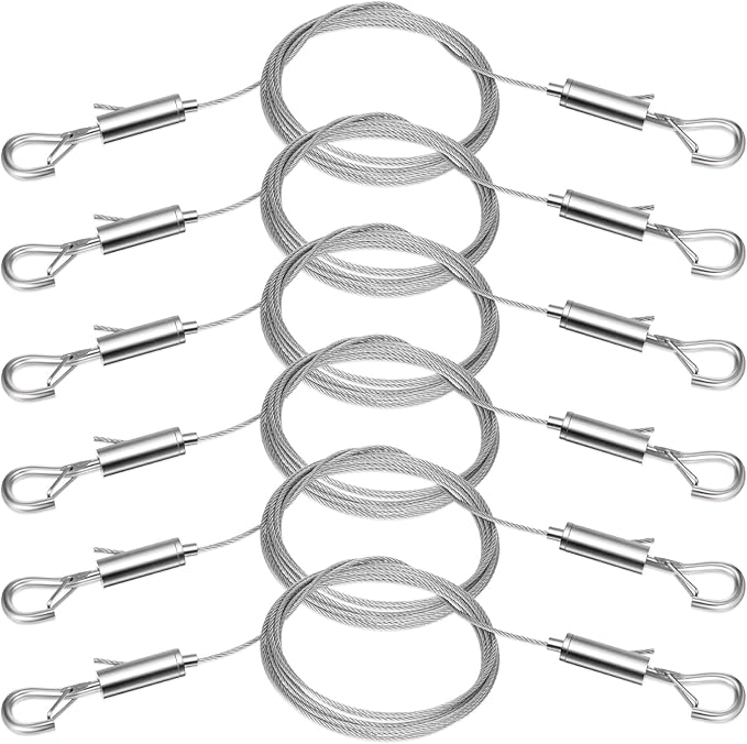 6PCS Heavy Duty Picture Hanging Wire 9.8ft X 1.5mm Mirror Frame Hanging Kit by Unknown
