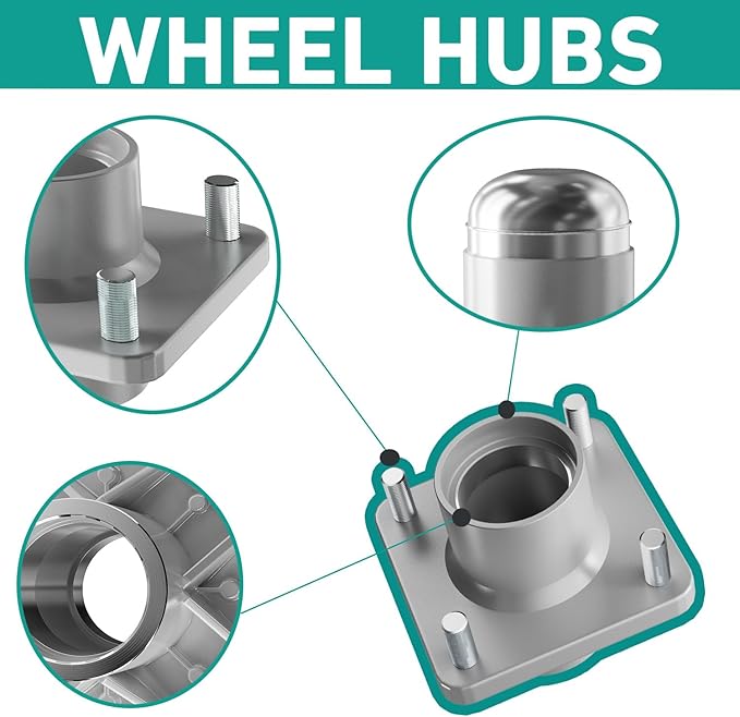 DRIVE UP Club Car DS Front Hub Assembly, Golf Cart Front Wheel Hub with Bearings Seals Kit for Club Car DS 1981-2003 Gas and Electric Golf Carts, OEM 1011892
