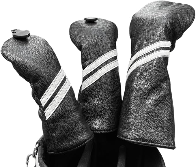 Golf Club Covers Headcovers Set for Driver and Woods Soft Faux Leather Golf Accessories for Men Women Golfer Gifts Set Golf Club Protective Case 1 3 5 H or Set for 1 3 5 Woods