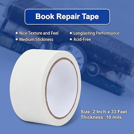 Cloth Bookbinding Repair Tape Cloth Book Repair Tape 2 Inch by 33 Feet Self - Image 2
