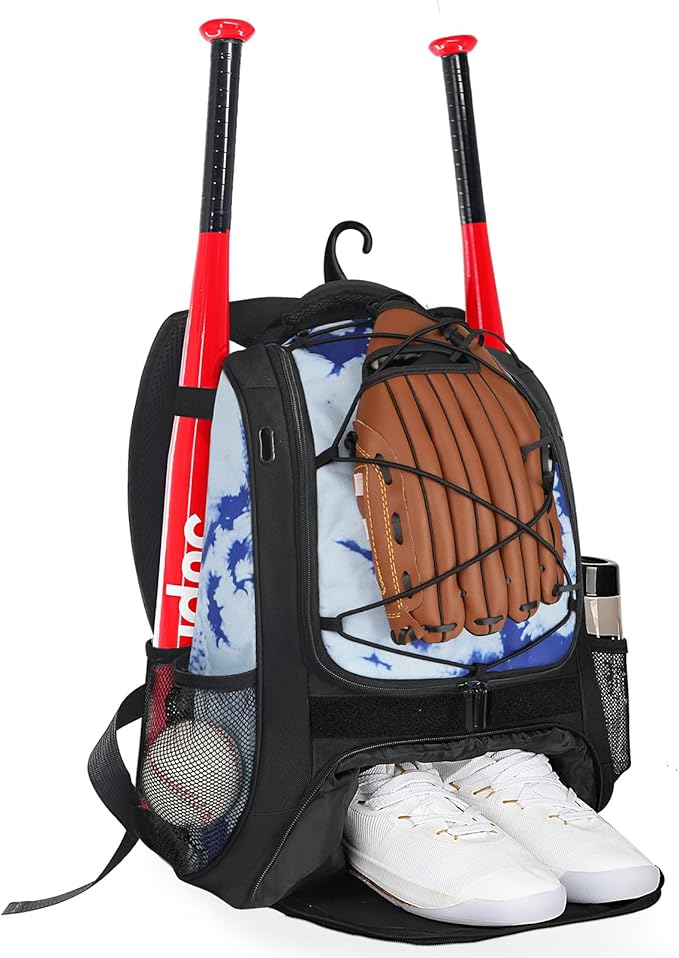 Goloni | Baseball Backpack,Baseball Bag for Adult,Softball Bat Bag with Shoes Compartment,Large Main Compartment for Helmet & accessories, Fence Hook