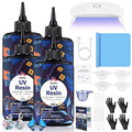 UV Resin with Light - 400g Hard Type Crystal Clear Ultraviolet Curing UV Resin by KISREL