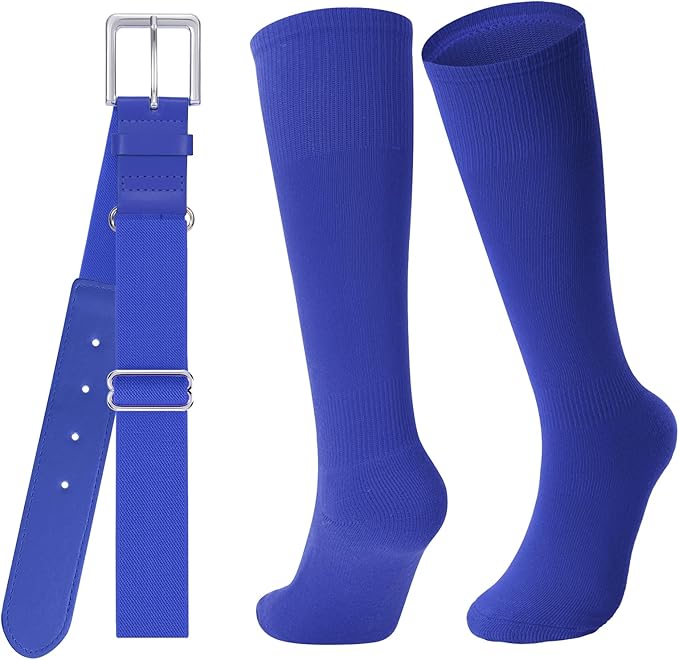 Baseball Socks and Belt for Youth Adult Softball Socks Combo Elastic Waist Belt for Men Kids Boys Girls Women JASGOOD