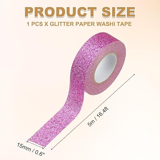 PATIKIL 1 Roll Glitter Paper Washi Tape, Washi Decorative Tape - Image 2