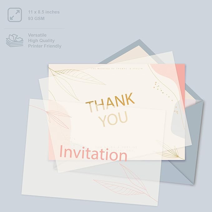 200 Pack Translucent Vellum Paper, 8.5 x 11 Inches - Image 2