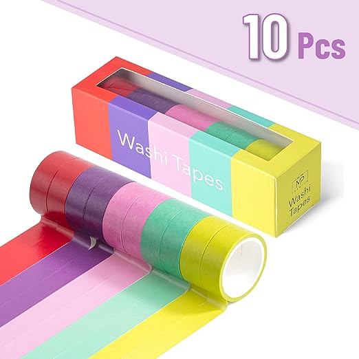 Mr. Pen- Washi Tape Set, 10 Rolls, Tropical Twirl, Decorative Tape, Washi Tapes - Image 2