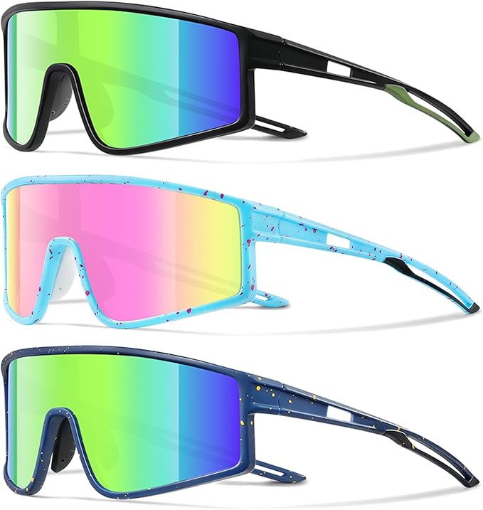 3 Pack Kids Sunglasses Youth Baseball Polarized Sun Glasses Sports Cycling Running for Boys Girls UV Protection