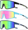 3 Pack Kids Sunglasses Youth Baseball Polarized Sun Glasses Sports Cycling Running for Boys Girls UV Protection