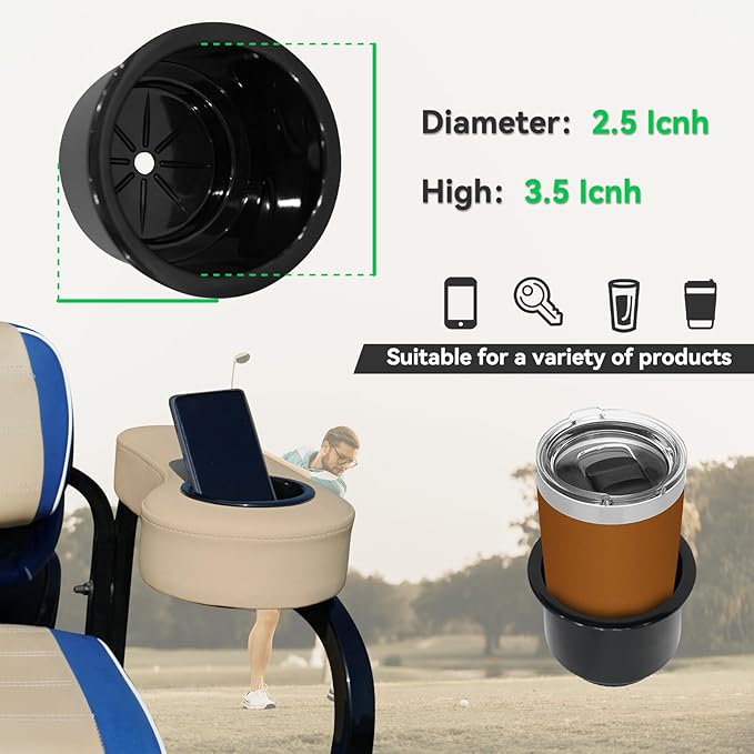 Golf Cart Armrest with Cup Holder for Rear Seat kit