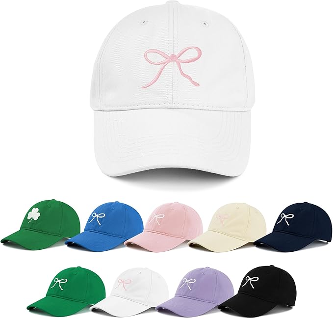 Zando Bow Baseball Cap for Women Men Girls Dad Trendy Adjustable Trucker Hat Cute Y2k Travel Golf Sports Sun Hats Accessories